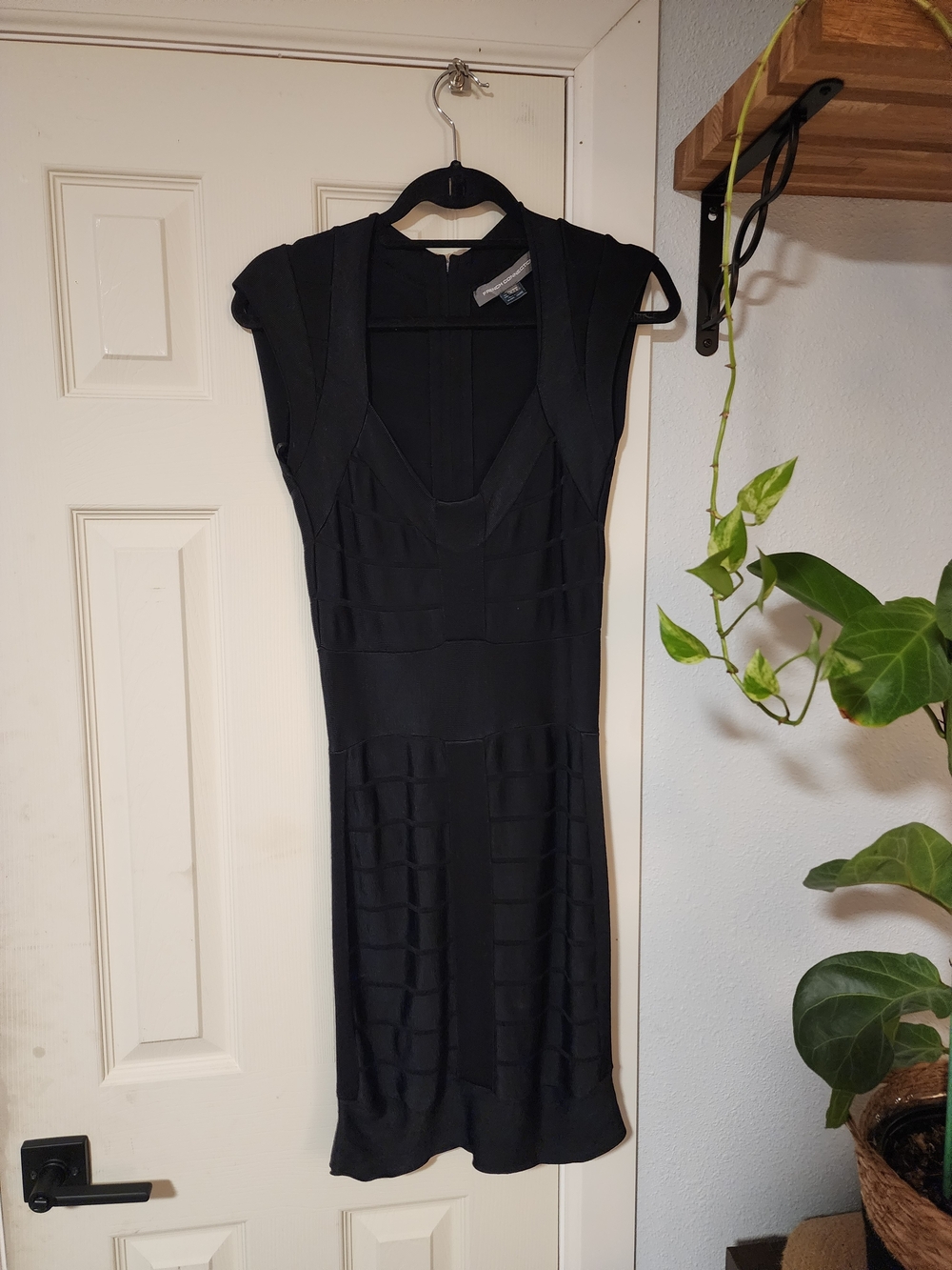 French Connection Black Structured Bandage Dress